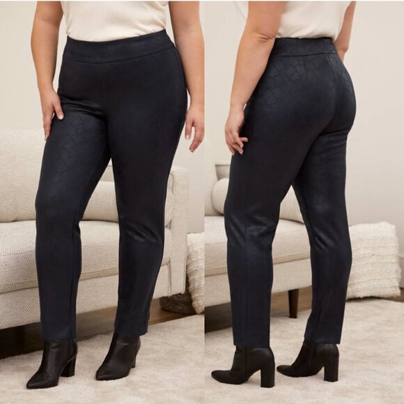 Laura Faux Leather Snake Skin Stretch Leggings size 14 - Picture 1 of 13